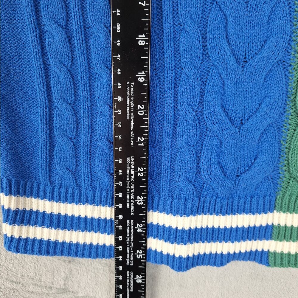 wild fable Blue and Green Cable-Knit Sweater Vest - Picture 4 of 6